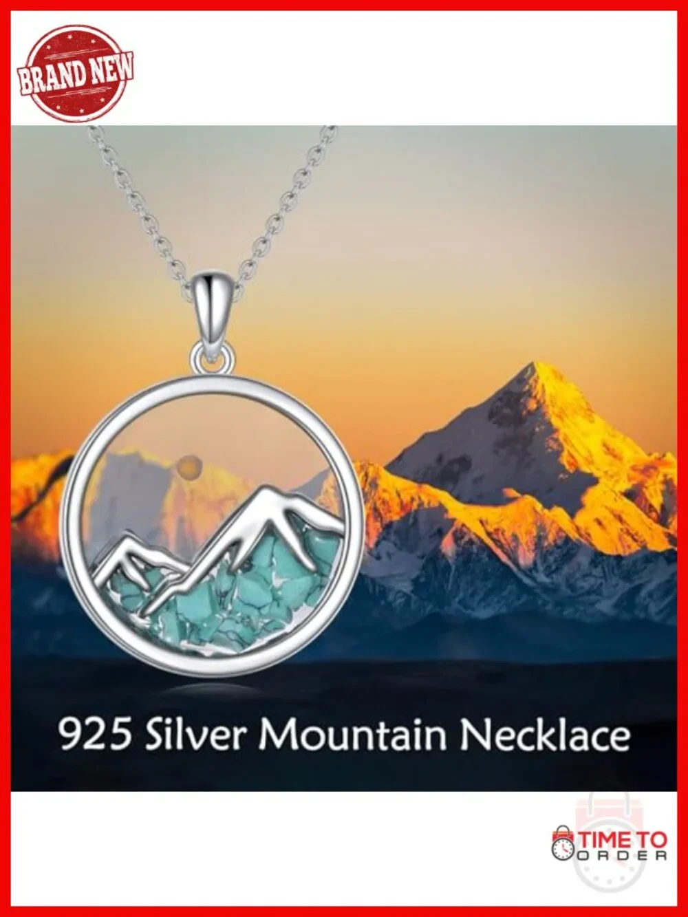 925 Sterling Silver Mountain Mustard Seed Faith Necklace Pendant with Chain